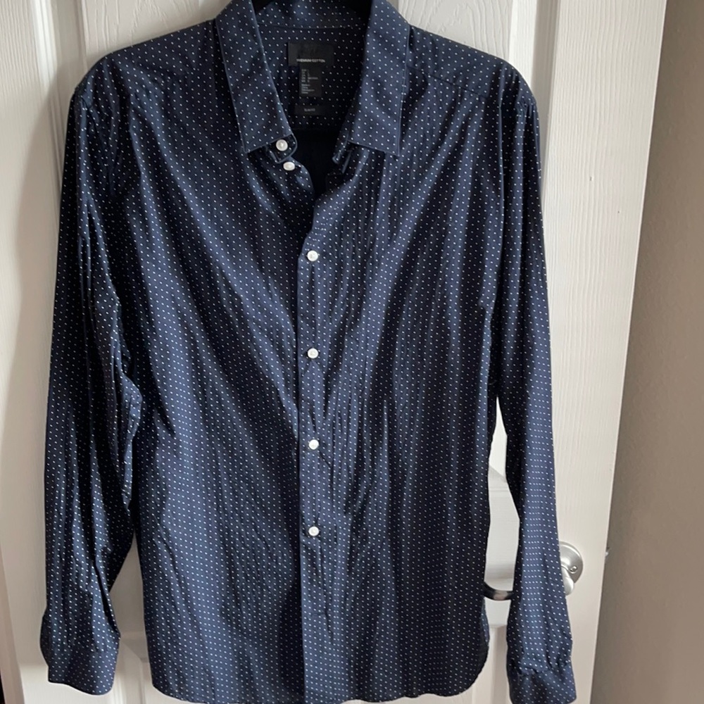 H&M Premium Cotton navy blue shirt men’s
